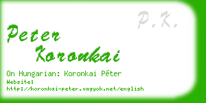 peter koronkai business card